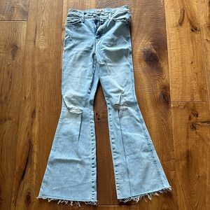 MOTHER Light Blue Distressed Jeans